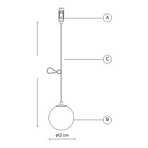 Stant 80AC2645V, подвесная сфера Ø12 см на кабеле 50 см