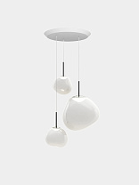 Подвесная система Tom Dixon Melt Opal Trio-Round - Опаловый полированный Поликарбонат с Серебро фурнитура