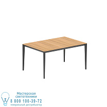СТОЛ U-NITE 150X100CM АНТРАЦИТОВЫЙ С СТОЛЕШНИЦОЙ ИЗ ТИКА Royal Botania