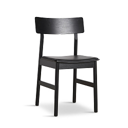 Pause dining chair 2.0 Black w/leather Woud, стул