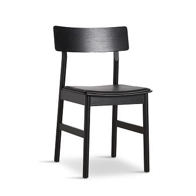 Pause dining chair 2.0 Black w/leather Woud, стул