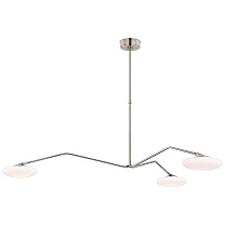 Brindille Extra Large Three Light Chandelier полированный никель с белым стеклом