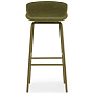 604079 Normann Copenhagen Hyg Барный стул 75 см, обитый фасад, оливковый — фото 1