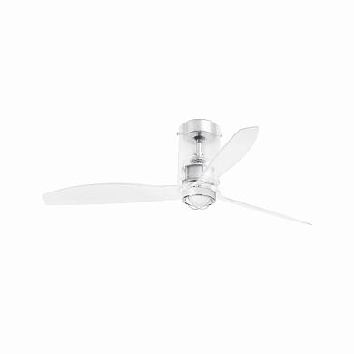 33393WP-9 Faro MINI TUBE FAN LED Transparent ceiling FAN LED with Dc motor SMART люстра-вентилятор блестящий хром