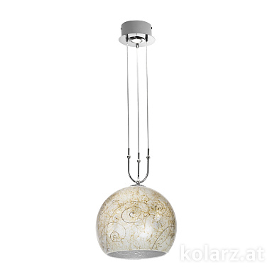Kolarz Luna 0392.31+1L.5.Me.Ag подвесной светильник хром ø40cm высота 200cm мин. высота 60cm 1+1 лампа e27+gu10