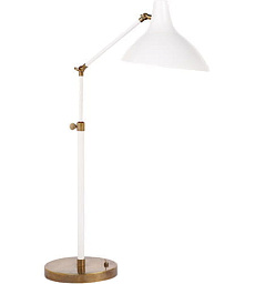 ARN3006WHT Visual Comfort Charlton настольная лампа с белым абажуром и металлической стойкой в стиле минимализм