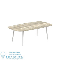 STYLETTO СТАНДАРТНЫЙ ОБЕДЕННЫЙ СТОЛ 220x120CM АЛЮМИНИЕВЫЕ НОЖКИ БЕЛАЯ КЕРАМИЧЕСКАЯ СТОЛЕШНИЦА TRAVERTINO Royal Botania