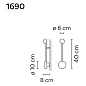 169011/10 Vibia Pin 1X 40 - 1690 настенный светильник — фото 1