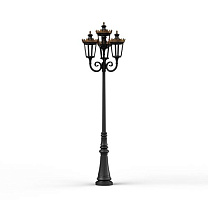 Louvre N° 11; one-piece clear glass Built-in LED 2700°K warm white 4x13W; Dark black