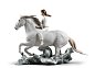 Фарфоровая статуэтка всадницы на коне у моря Riding Her Horse on the Seashore Lladro 01009371 — фото 1