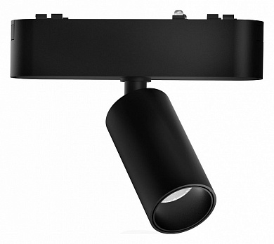 магнитный трековый прожектор чёрного цвета с поворотной цилиндрической головкой для направленного света 48V