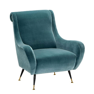 110294 Chair Giardino cameron deep turquoise кресло Eichholtz