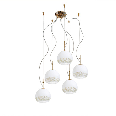подвесной светильник с пятью стеклянными шарами