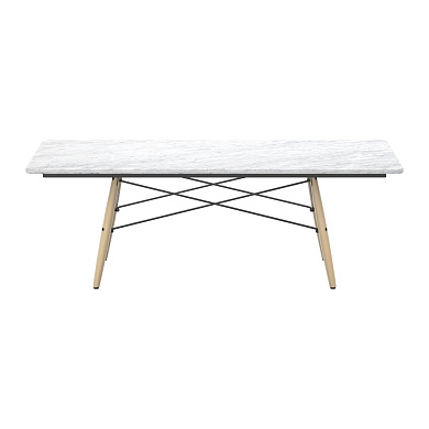 21052122 Eames Vitra Стол прямоугольный мрамор белый/светлый ясень
