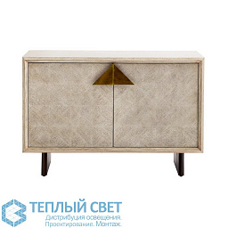 5689 Arteriors Naomi шкаф с фасадом из светлого материала и золотистой фурнитурой
