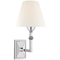 AH2305PN-L Visual Comfort Jane настенное бра с текстильным абажуром и никелевым основанием геометрической формы
