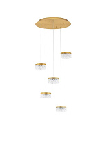 Brass Gold Metal & Clear Acrylic LED 32Watt 220-240Volt 1993Lm 3000K IP20 D:50 H:150 cm