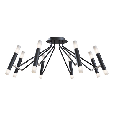 потолочная люстра черного цвета с несколькими источниками света