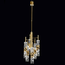 423/6 gold IDL Bamboo потолочная люстра с золотыми элементами и подвесами
