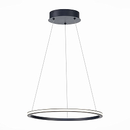 ST604.443.22 ST-Luce подвесной круговой светильник с чёрным каркасом на тросах