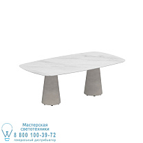 СТОЛ CONIX 220X120 CM НОЖКИ БЕТОН ЦЕМЕНТ СЕРЫЙ - СТОЛЕШНИЦА СТОЛА CERAMIC BIANCO STATUARIO Royal Botania