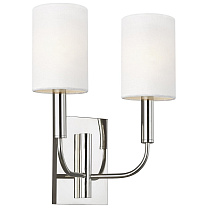 Brianna Double Sconce полированный никель с льняными абажурами