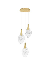 Triac Dimmable Gold Steel & Clear Handmade Glass LED 10Watt 220-240Volt 324Lm IP20 3000K D:30.5 H:195 cm