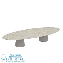 СТОЛ CONIX ELLIPSE 320X140 CM ВЫСОКИЕ НОЖКИ ДЛЯ ЗАЛОВ БЕТОН ЦЕМЕНТ СЕРЫЙ - СТОЛЕШНИЦА CEPPO DOLOMITICA КЕРАМИЧЕСКАЯ Royal Botania