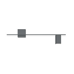 261021/2Z Vibia Structural настенный светильник черного оттенка с горизонтальной формой