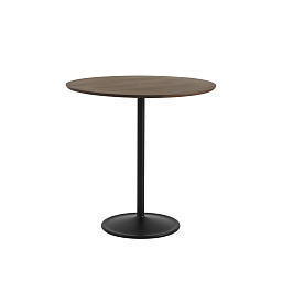 SOTAB95R20701 Muuto Soft барный стол круглый дубовый темный с черной опорой
