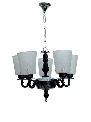 Black &amp; Silver Mystique 5 Light Aluminium Chandelier люстра FOS Lighting Allu-BlackSilver-TaperRing-CH5