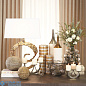 Swirl Lamp-Brass w/White Marble Global Views настольная лампа