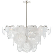 Loire Large Chandelier полированный никель с белым стеклом стриэ