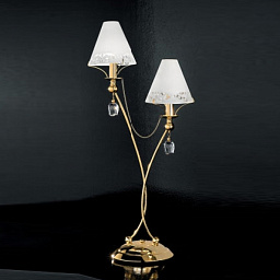 397/2L Gold White IDL Fosca настольная лампа с белым абажуром и золотым основанием