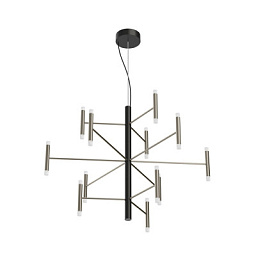 9756 Linea Light Group Perla люстра с двенадцатью источниками света в чёрно-никелевом оформлении