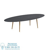 STYLETTO СТАНДАРТНЫЙ ОБЕДЕННЫЙ СТОЛ 320X140CM НОГИ ТИКА КЕРАМИЧЕСКАЯ СТОЛЕШНЯ NERO MARQUINA Royal Botania