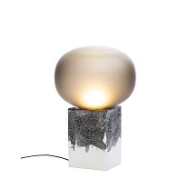 Magma One Low, дымчато-серое матированное стекло, белое основание