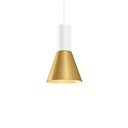 ODREY 1.3 Signal White + Gold Wever Ducre Odrey подвесной светильник конусный белый с золотом