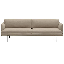 76221-240 Muuto Outline диван трехместный серо бежевый алюминиевый каркас