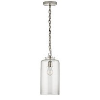 Katie Cylinder Pendant полированный никель с прозрачным стеклом