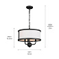 Heddle 3 Light Chandelier Textured Black люстра 52465BKT Kichler — фото 9