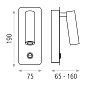 ACB Iluminacion Aron 16/3240 Настенный светильник Текстурированный черный, LED 1x3W 3000K 315lm, Встроенный светодиод, С выключателем, Регулируемый