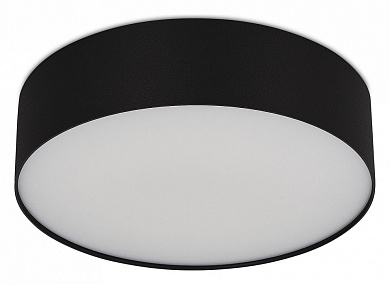 потолочный светильник черного цвета с теплым светорассеивателем