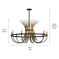 Baile 10 Light Chandelier Natural Brass and Black люстра 52459BK Kichler