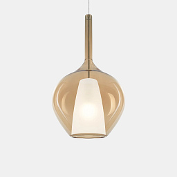 359526 Ideal lux Kalique подвесной светильник с одиночным стеклянным плафоном каплевидной формы янтарного оттенка