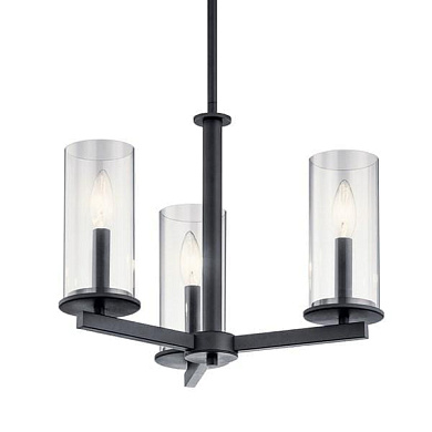 Crosby 3 Light Convertible Chandelier Black люстра 43997BK Kichler