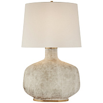 Beton Large Table Lamp состаренная белая керамика с льняным абажуром