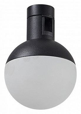 потолочный спот с круглым корпусом и матовым рассеивателем в черном цвете для магнитного трека 48V