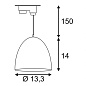 153140 SLV 3Ph, PARA CONE 14 светильник подвесной 35W, черный/золото