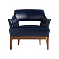 8152 Laurette Chair Indigo Leather Dark Walnut Arteriors мягкое сиденье — фото 3